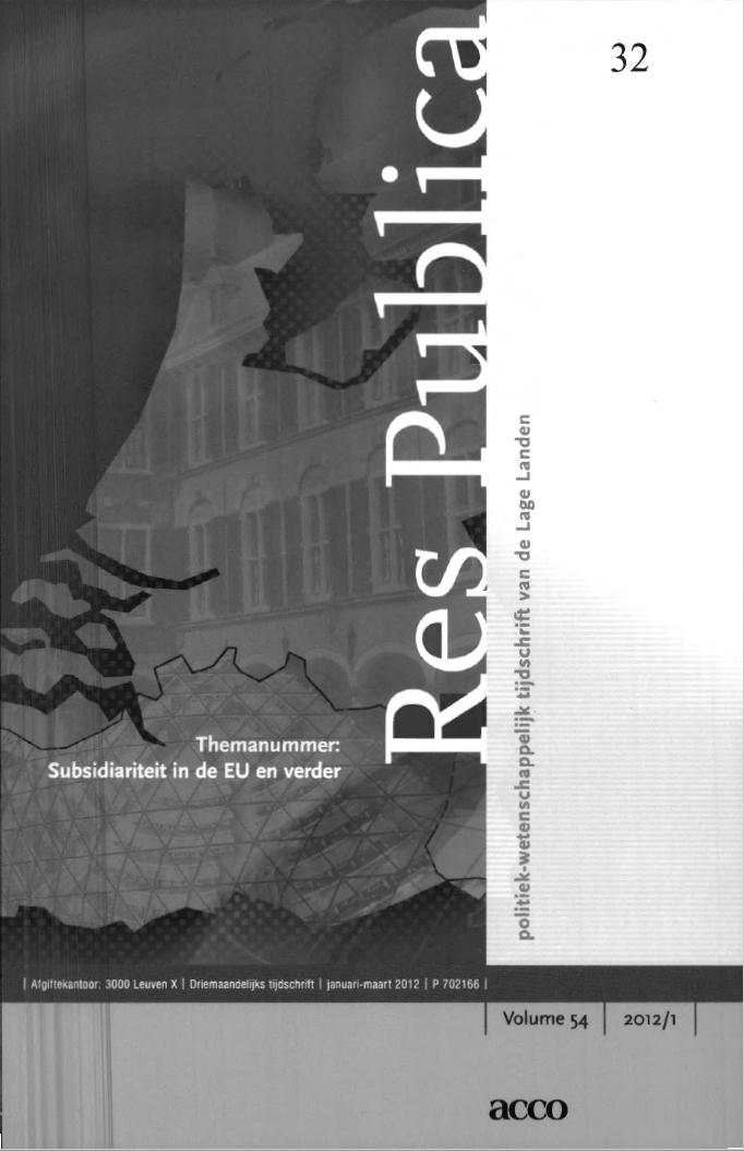 Volume 54 • Issue 1 • 2012 • Subsidiariteit in de EU en verder