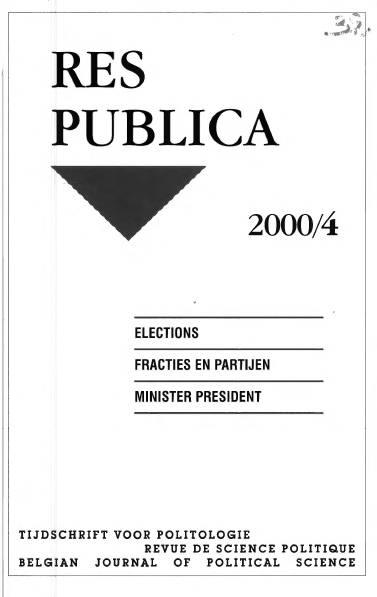 Volume 42 • Issue 4 • 2000 • Elections - Fracties en partijen - Minister-President