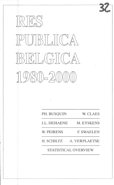Volume 42 • Issue 1 • 2000 • Res Publica Belgica 1980-2000 : statistical overview