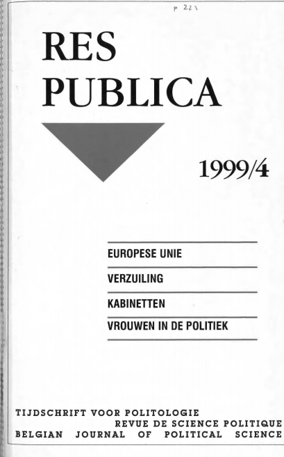 Volume 41 • Issue 4 • 1999 • Europese Unie - Verzuiling - Kabinetten - Vrouwen in de politiek