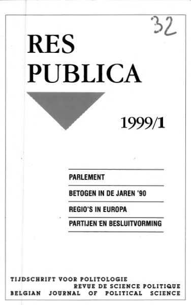 Volume 41 • Issue 1 • 1999 • Parlement - Betogen in de jaren '90 - Regio's in Europa - Partijen en besluitvorming