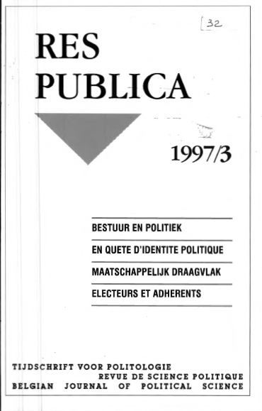 Volume 39 • Issue 3 • 1997 • Bestuur en politiek - En quête d'identité politique - Maatschappelijk draagvlak - Electeurs et adhérents