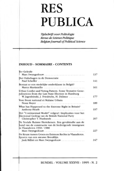 Volume 37 • Issue 2 • 1995 • De extreem-rechtse lokroep : Duitsland, Frankrijk, Groot-Brittannië, Nederland en Vlaanderen