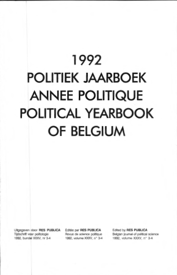 Volume 35 • Issue 3-4 • 1993 • Politiek jaarboek-Année politique-Political yearbook of Belgium 1992