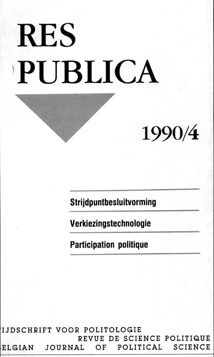 Volume 32 • Issue 4 • 1990 • Strijdpuntbesluitvorming - verkiezingstechnologie - participation politique