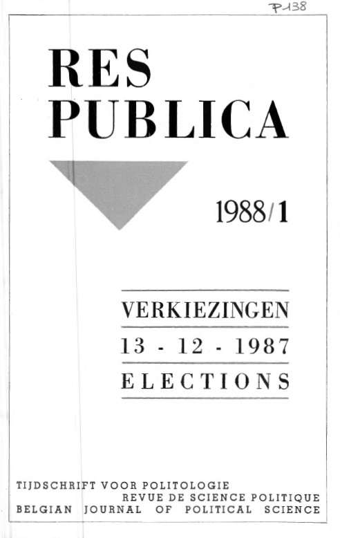 Volume 30 • Issue 1 • 1988 • Verkiezingen 13-12-1987 Elections