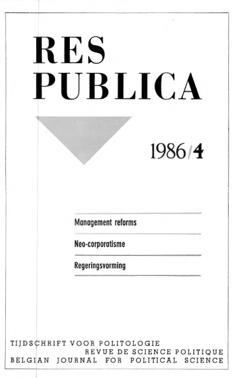 Volume 28 • Issue 4 • 1986 • Management reforms - Neo-coporatisme - Regeringsvorming