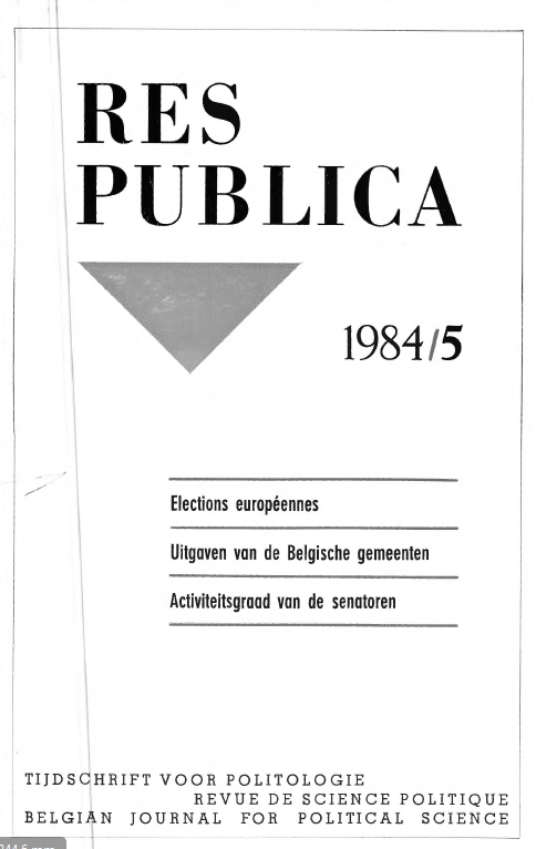 Volume 26 • Issue 5 • 1984 • Elections Européennes - Uitgaven van de Belgische gemeenten - Activiteitsgraad van de senatoren