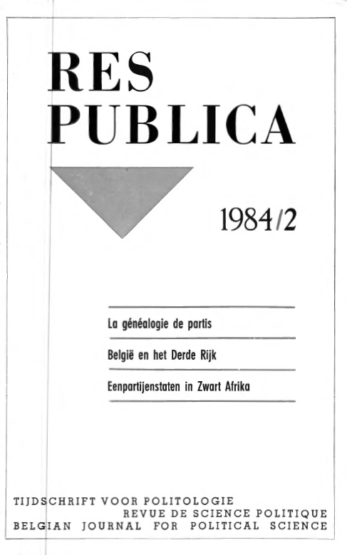 Volume 26 • Issue 2 • 1984 • La généalogie de partis - België en het Derde Rijk - Eenpartijenstaten in Zwart Afrika