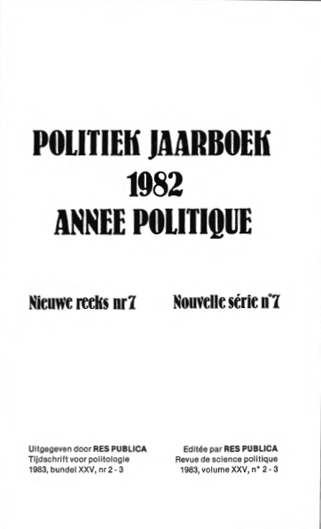 Volume 25 • Issue 2-3 • 1983 • Politiek jaarboek - Année politique 1982