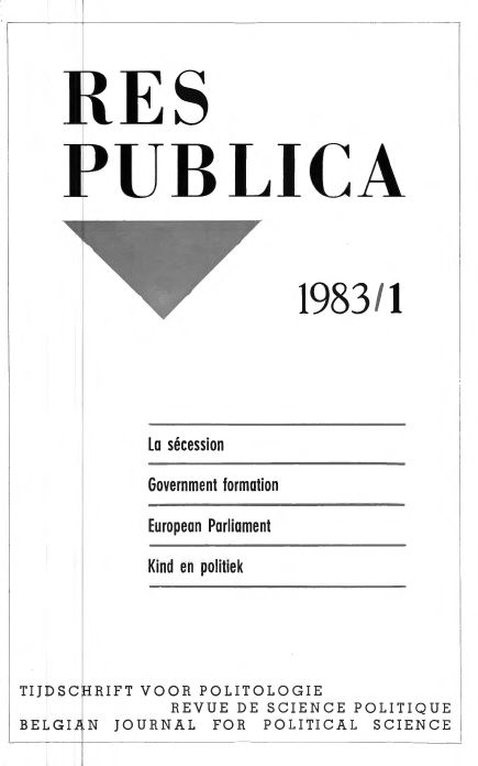 Volume 25 • Issue 1 • 1983 • La sécession - Government formation - European parliament - Kind en politiek