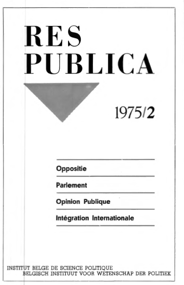 Volume 17 • Issue 2 • 1975 • Oppositie - Parlement - Opinion publique - Intégration Internationale