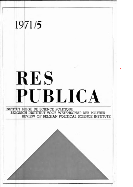 Volume 13 • Issue 5 • 1971 • Les Sciences politiques en République socialiste de Roumanie