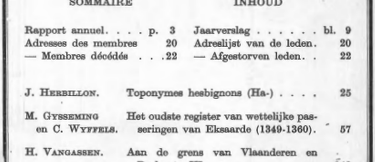 Het oudste register van wettelijke passeringen van Eksaarde (1349-1360)