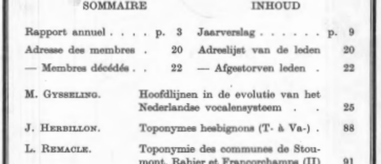 Bibliographie toponymique des communes de Wallonie jusqu'en 1975