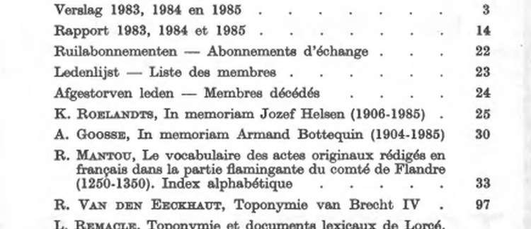 Bibliographie toponymique des communes de Wallonie 1976-1985